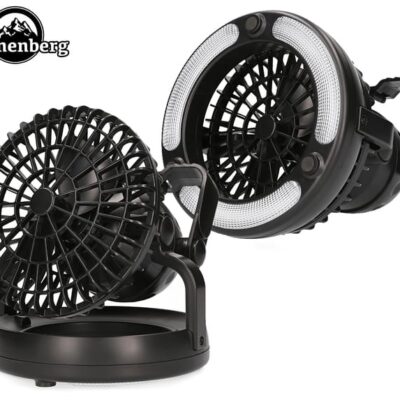 Sonnenberg 2-in-1 LED Light Camping Fan w/ Hanging Hook