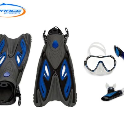 Mirage Diamond Silicone Mask Snorkel & Fin Set – Blue