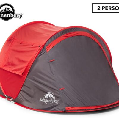 Sonnenberg 2-Person Pop-Up Tent – Grey/Red