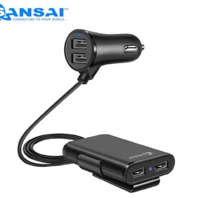 Sansai 4-Port USB Car Charger w/ 1.8m Cable