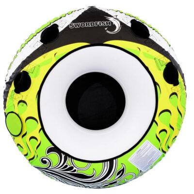 Swordfish 47″ Bege Classice 54 1-Person Round Tow Tube – White/Black/Green