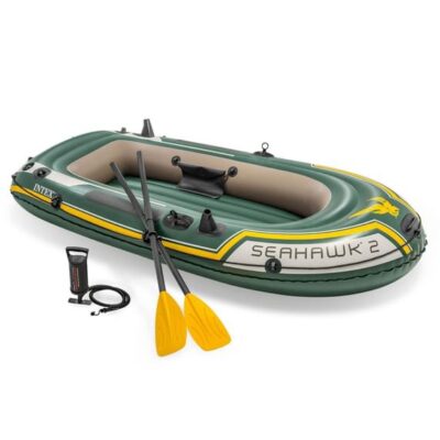 Intex 236cm Seahawk 2 Inflatable/Floating Sports Boat w/ Oars/Hand Pump Green