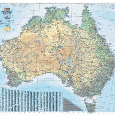 Australia Road & Terrain Supermap – 1370×1200 – Unlaminated