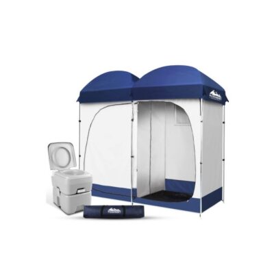 Weisshorn 20L Outdoor Portable Toilet with Double Shower/Change Room Tent
