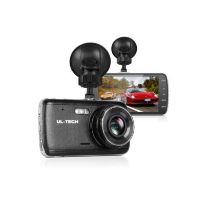 UL-TECH Black 4″ 1296P Dual Camera Dash Camera