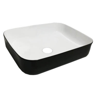 NCE 500mm Black Exterior Ceramic Rectangle Basin