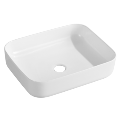 NCE 500mm White Exterior Ceramic Rectangle Basin