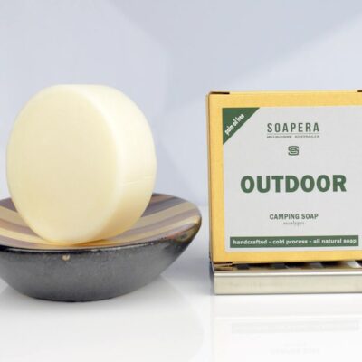 Outdoor Soap with Eucalyptus essential oils-Camping Soap – 100% Coconut oil-Palm oil free – biodegradable for camping use in salt water