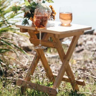 Premium Engraved Picnic Table & Matching Wine Glasses