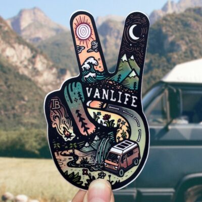 V FOR VANLIFE Weatherproof Sticker
