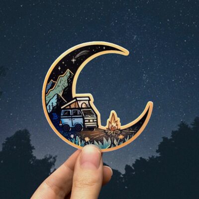 OVER THE MOON Weatherproof Sticker