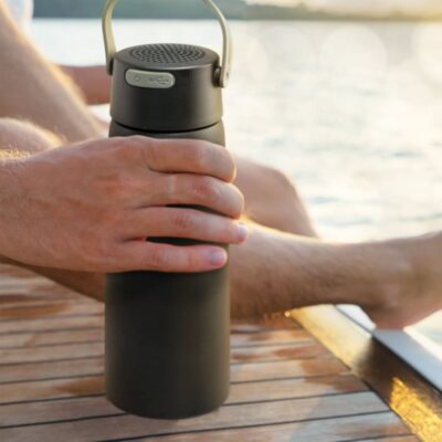 Bluetooth speaker vacuum insulated bottle great travel mate comes gift wrapped and option for prefered cards. A must for outdoors activities