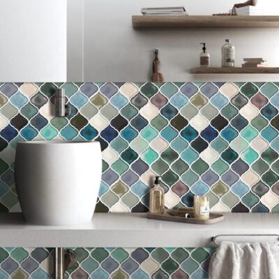 Shades of Turquoise Lantern 3D Peel & Stick Tiles