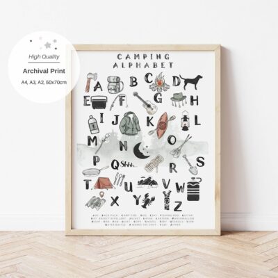 Camping Alphabet Poster