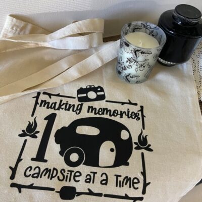 Caravan Camping Calico Tote Bag
