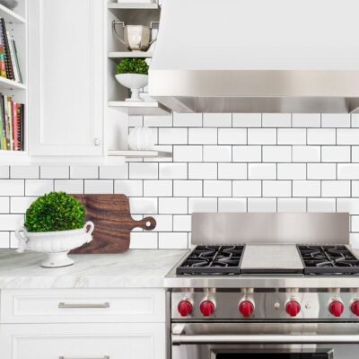 PREMIUM: White & Grey subway peel and stick tile (2x thicker – good for shower wall)