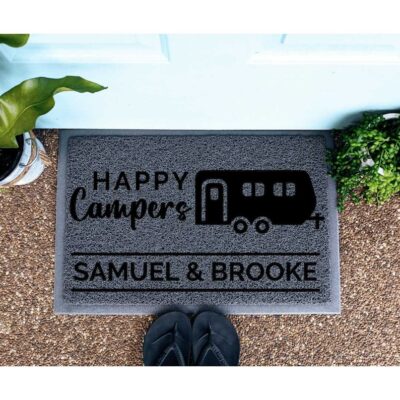 Happy Campers 2 Wheel Caravan Doormat