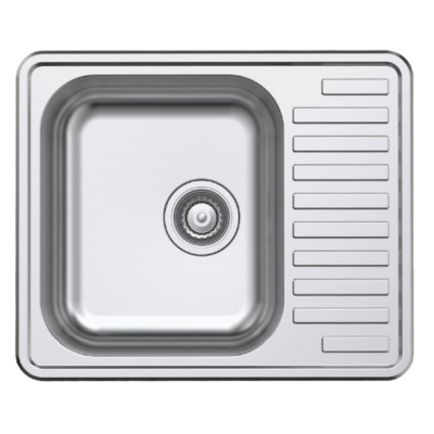 NCE 585mm One Piece Square Stainless Steel Sink with Off-centre Drain