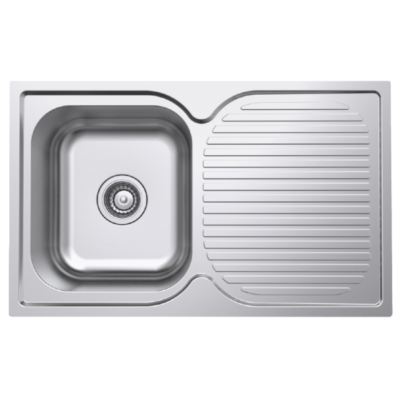 NCE 780mm One Piece Square Stainless Steel Sink with Drain