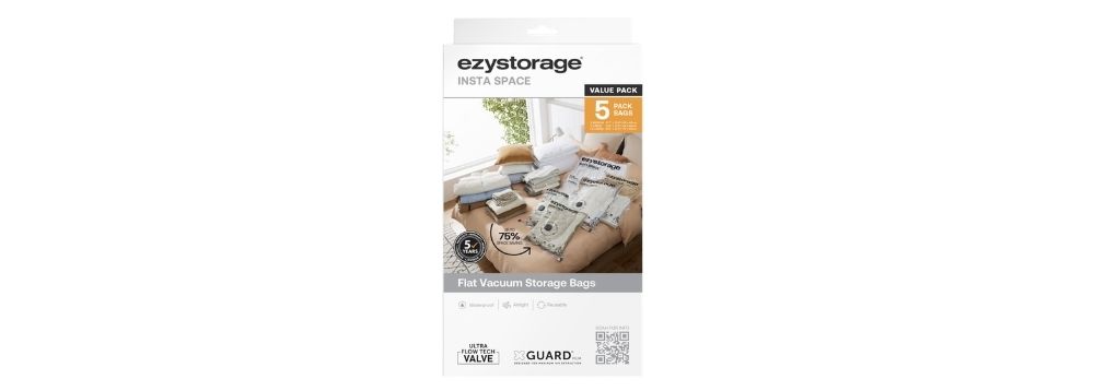 Ezy Storage Insta-Space Flat Vacuum Bags – 5 Value Pack