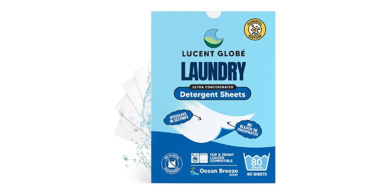 Lucent Globe Sensitive Laundry Detergent Sheets (80 Pack)