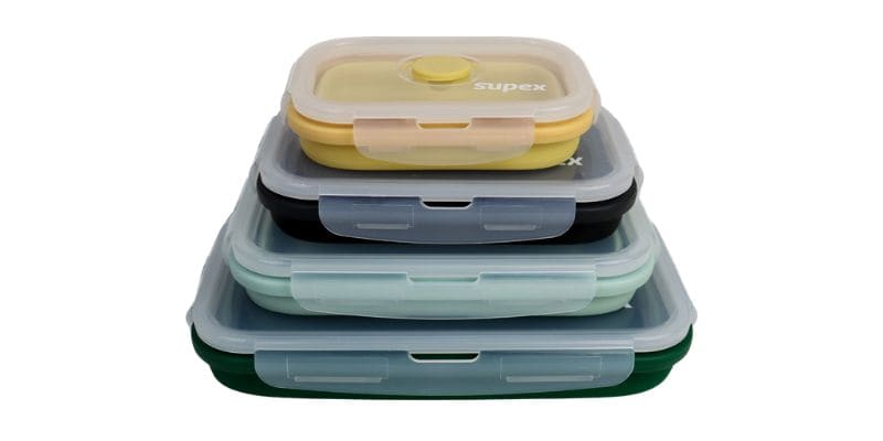 Supex Collapsible Rectangular Containers Four Pack